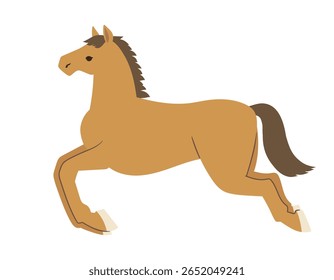 Ilustração de Cavalo em Galope (Estilo Plano)
