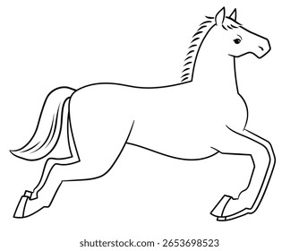 Galloping Horse Line Art Vector Illustration
