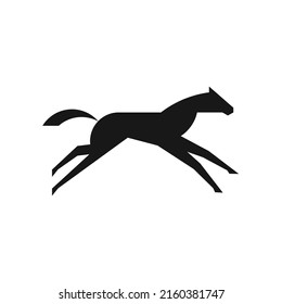 Galloping horse modern logo design icon vector.
