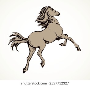 Galloping horse. Vector drawing icon