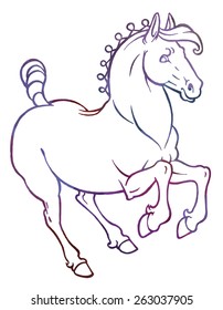 galloping horse - vector hand drawing illustration 