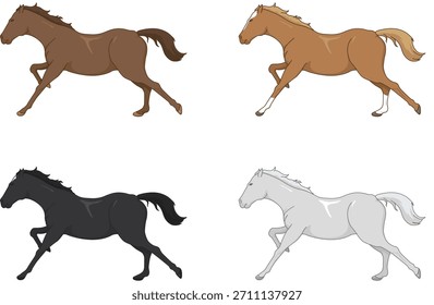 Un caballo galopando. Ilustración vectorial.
