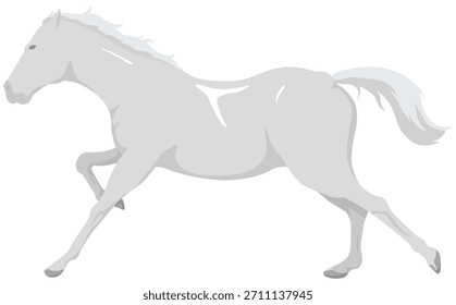 Un caballo galopando. Ilustración vectorial.