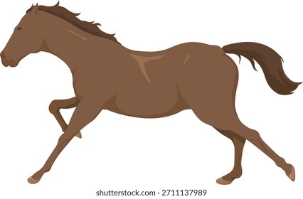 Un caballo galopando. Ilustración vectorial.