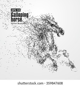 Galloping horse,particles,vector illustration.