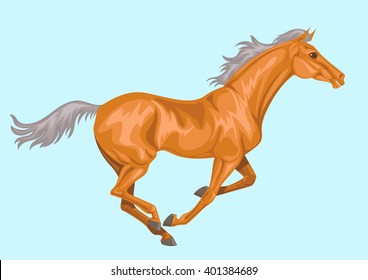 Galloping Palomino Horse