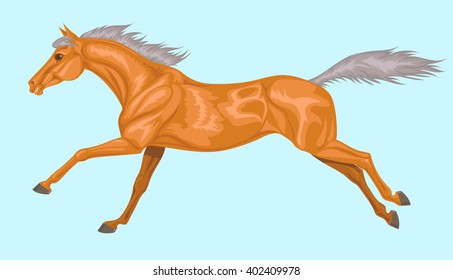 galloping palomino horse