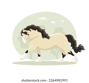 Stallion Galloping Tinker, ilustración vectorial