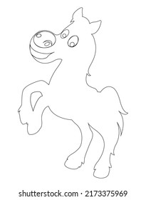 galloping wild horse, vector graphics