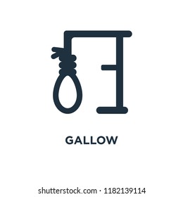 Gallow icon. Black filled vector illustration. Gallow symbol on white background. Can be used in web and mobile.