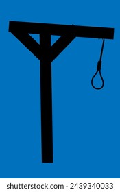 gallows dark silhouette vector illustration