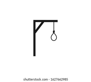 Gallows, death icon. Vector illustration, flat design.