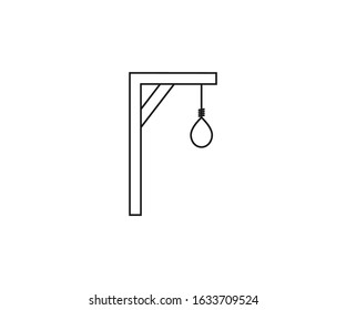 Gallows, death icon. Vector illustration, flat design.