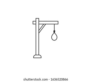 Gallows, death icon. Vector illustration, flat design.