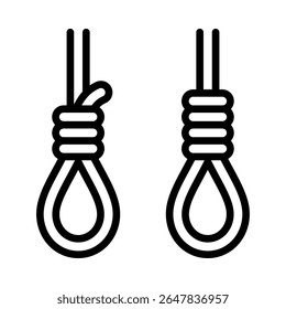 Gallows or Hanging Rope icon on white background