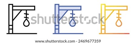 gallows icon. Linear, Blue Fill and Gradient Style Design Isolated On White Background