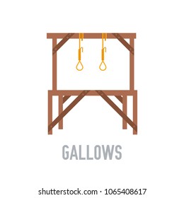 Gallows Illustration Symbol Object. Flat Icon Style Concept Design