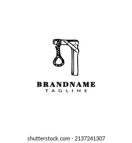 gallow logo caricatura plantilla de diseño de icono negro imagen vectorial aislada