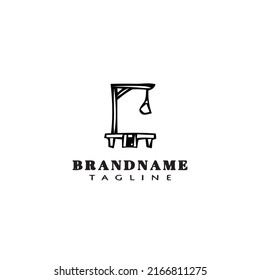 gallow logo caricatura plantilla de diseño de icono negro imagen vectorial aislada