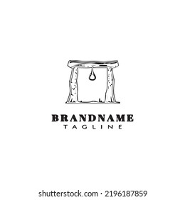 gallow logo caricatura plantilla de diseño de icono negro imagen vectorial aislada