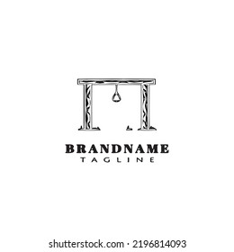 gallow logo caricatura plantilla de diseño de icono negro imagen vectorial aislada