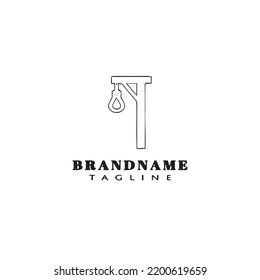 gallow logo caricatura plantilla de diseño de icono negro imagen vectorial aislada