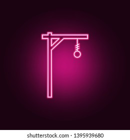 Gallows neon icon. Elements of Halloween set. Simple icon for websites, web design, mobile app, info graphics