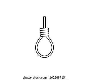 Gallows rope icon. Vector illustration, flat design.