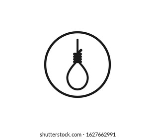 Gallows rope icon. Vector illustration, flat design.