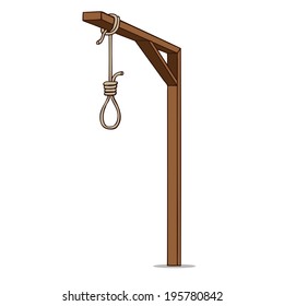 Gallows. Vector Illustration. Isolated On White