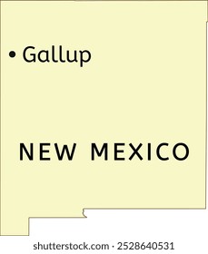 Gallup localização da cidade no mapa do estado do Novo México