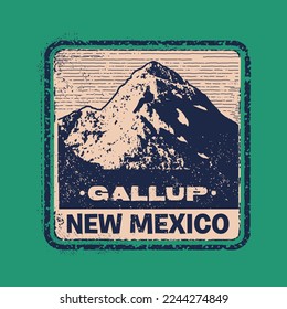 Gallup New Mexico stamp badge illustration with classic vintage design