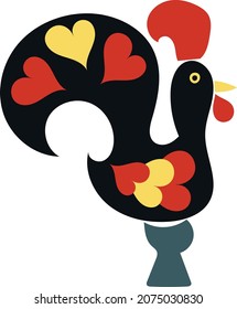 Galo de Barcelos. Portuguese rooster vector illustration icon