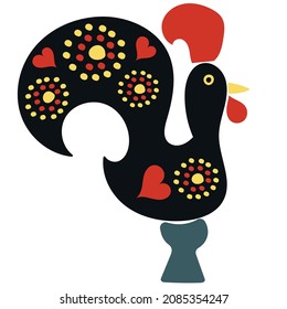 Galo de Barcelos. Portuguese rooster vector illustration icon