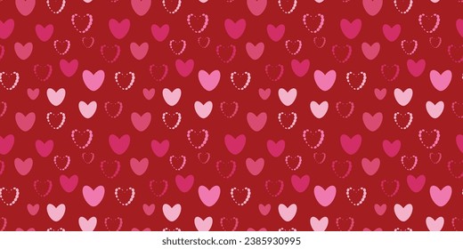 Galore hearts Seamless vector Pattern Symbolizing Enduring Love Perfect Various Heartfelt Eternal Connection Wrapping paper Textile Fabric typography 14 february Isolated red background Baby Children