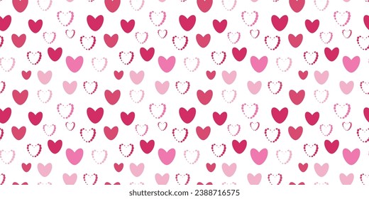 Galore hearts Seamless vector Pattern Symbolizing Enduring Love Perfect Various Heartfelt Eternal Connection Wrapping paper Textile Fabric typography 14 february Isolated background Baby girl gender