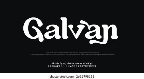 Galvan  classic letters serif fonts decorative wedding vintage retro logos. vector illustration