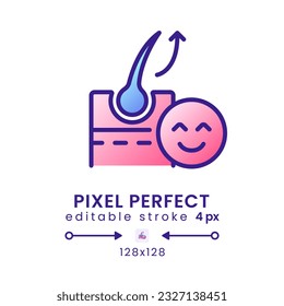 Galvanic skin response gradient fill desktop icon. Emotion recognition. Marketing stimuli. Pixel perfect 128x128, outline 4px. Modern colorful linear symbol. Vector isolated editable RGB element