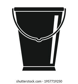 galvanized bucket black simple icon