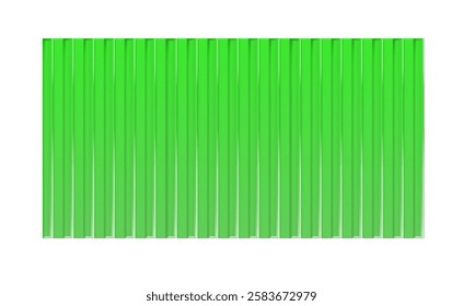 Galvanized iron green for fences, walls, roofs. House remodel corrugated metal roof siding, profiled sheeting. Vector