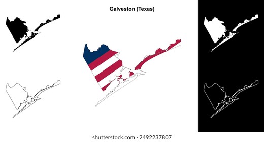 Condado de Galveston (Texas) conjunto de mapas esquemáticos