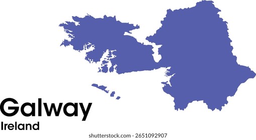 Galway Irlanda Mapa en Vectores