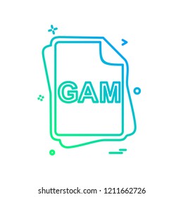 GAM file type icon design vector