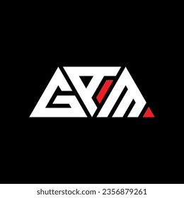 GAM triangle letter logo design with triangle shape. GAM triangle logo design monogram. GAM triangle vector logo template with red color. GAM triangular logo Simple, Elegant, and Luxurious design.