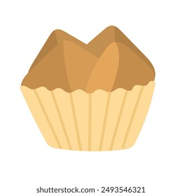 Gambar kue bolu kukus coklat vector illustration,  brown steamed sponge cake clip art, chocolate kue kukus cake icon, isolated on white background