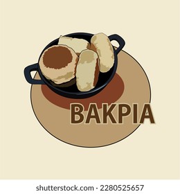 Gambar vektor ilustrasi Bakpia Pathuk