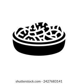 gambas al ajillo spanish cuisine glyph icon vector. gambas al ajillo spanish cuisine sign. isolated symbol illustration