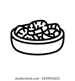 gambas al ajillo spanish cuisine line icon vector. gambas al ajillo spanish cuisine sign. isolated contour symbol black illustration