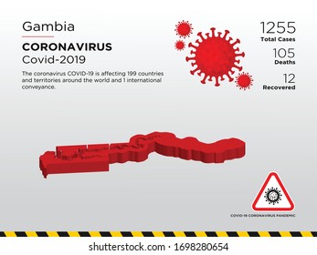 Gambia, The Affected Country Map of Coronavirus Disease Design Template
