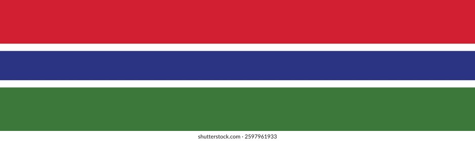 Gambia banner flag. Gambia flag long banner digital vector illustration